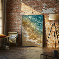 Glitter Beach Waves Wall Décor – Aesthetic Coastal Ocean Print