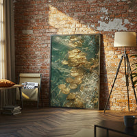 Gold Coins in Water Aesthetic Wall Décor Print