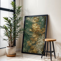 Gold Coins in Water Aesthetic Wall Décor Print