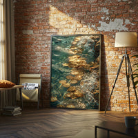 Gold Coins in Water Aesthetic Wall Print Décor Poster – Luxury Gold Coin Print Décor