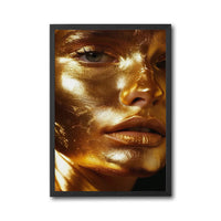 Gold Face Aesthetic Wall Décor Poster – Minimal Non-Figurative Gold Portrait Print