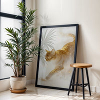 Gold Glitter Cat Aesthetic Wall Décor Poster Print
