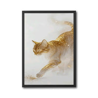 Gold Glitter Cat Aesthetic Wall Décor Poster Print