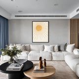 Gold Sunburst Minimalist Wall Art – Soft Cream Celestial Rays