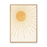 Gold Sunburst Minimalist Wall Art – Soft Cream Celestial Rays