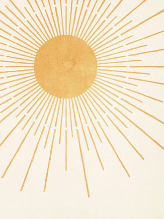 Gold Sunburst Minimalist Wall Art – Soft Cream Celestial Rays