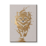 Golden Cat Modern Abstract Wall Art – Gold and Cream Cat Print