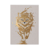 Golden Cat Modern Abstract Wall Art – Gold and Cream Cat Print