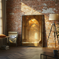 Golden Cathedral Interior Aesthetic Print | Elegant Architecture Wall Décor