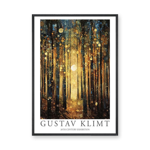 Golden Forest Vintage Wall Art – Gustav Klimt Exhibition Print