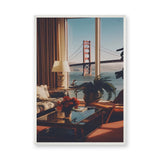 Golden Gate Bridge Interior View Vintage Wall Art – Cozy San Francisco Bay Lounge