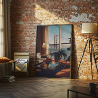 Golden Gate Bridge Nostalgic Home Art Print – Retro San Francisco Landscape Print