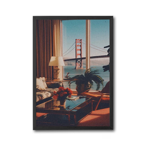 Golden Gate Bridge Nostalgic Home Art Print – Retro San Francisco Landscape Print