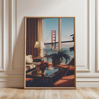 Golden Gate Bridge Heritage Wall Print Wall Poster – San Francisco Retro Travel Print