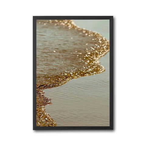 Golden Ocean Wave Wall Poster – Aesthetic Ocean Print for Coastal Home Decor