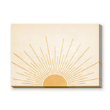 Golden Sunburst Minimalist Wall Art – Cream and Gold Celestial Print