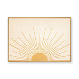 Golden Sunburst Minimalist Wall Art – Cream and Gold Celestial Print