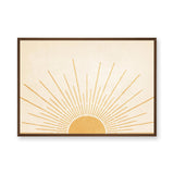 Golden Sunburst Minimalist Wall Art – Cream and Gold Celestial Print