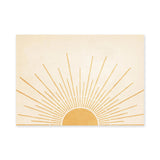 Golden Sunburst Minimalist Wall Art – Cream and Gold Celestial Print