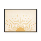 Golden Sunburst Minimalist Wall Art – Cream and Gold Celestial Print