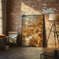 Golden Water Reflections Aesthetic Print | Tranquil Expressive Wall Décor
