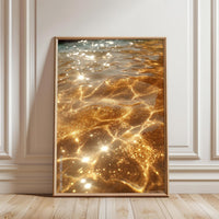 Golden Water Reflections Aesthetic Print | Tranquil Expressive Wall Décor
