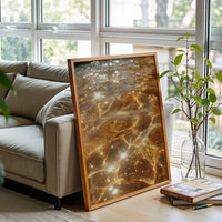 Golden Water Reflections Aesthetic Print | Tranquil Expressive Wall Décor