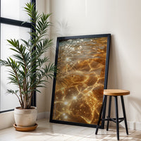 Golden Water Reflections Aesthetic Print | Tranquil Expressive Wall Décor
