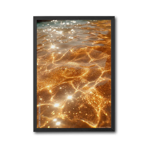 Golden Water Reflections Aesthetic Print | Tranquil Expressive Wall Décor