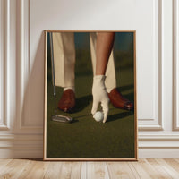 Golf Aesthetic Home Art Wall Poster – Minimal Golf Putter and Ball Print