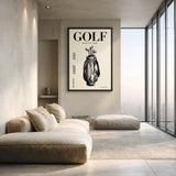 Golf Bag Typography Wall Art – Cream Magazine Cover Style Print