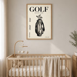 Golf Bag Typography Wall Art – Cream Magazine Cover Style Print