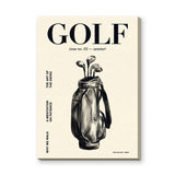 Golf Bag Typography Wall Art – Cream Magazine Cover Style Print