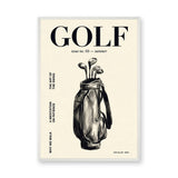 Golf Bag Typography Wall Art – Cream Magazine Cover Style Print