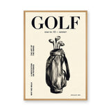 Golf Bag Typography Wall Art – Cream Magazine Cover Style Print