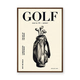 Golf Bag Typography Wall Art – Cream Magazine Cover Style Print