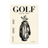 Golf Bag Typography Wall Art – Cream Magazine Cover Style Print
