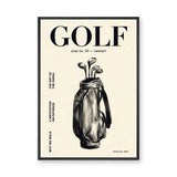 Golf Bag Typography Wall Art – Cream Magazine Cover Style Print