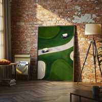 Golf Course Aerial View Décor Poster, Scenic Golf Home Wall Poster for Home or Office
