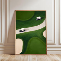 Golf Course Aerial View Décor Poster, Scenic Golf Home Wall Poster for Home or Office