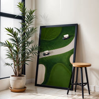 Golf Course Aerial View Décor Poster, Scenic Golf Home Wall Poster for Home or Office