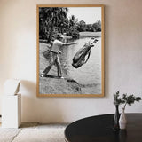 Golf Photography Vintage Wall Art – Golfer Tossing Clubs Into a Lake