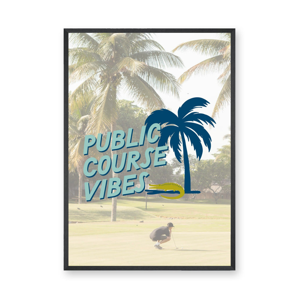 Golf Typography Modern Coastal Wall Art – Public Course Vibes Print
