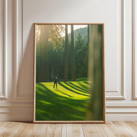 Golfer in Forest Aesthetic Wall Print Décor Poster Print
