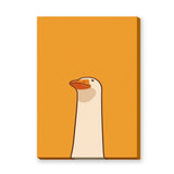Goose Minimalist Wall Art – White Bird on Orange Background