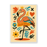 Graceful Flamingo Pop Art Wall Art – Colorful Crowned Bird Print