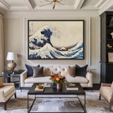 Great Wave Traditional Wall Art – Japanese Ocean Print with Mount Fuji