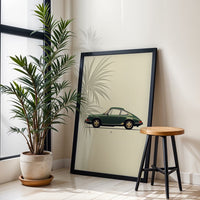 Green Nostalgic Porsche 911 Wall Poster – Retro Luxury Car Wall Décor