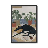 Greyhound Dog Fine Print, Simple Pet Portrait Wall Decor, Sleek Living Room Print