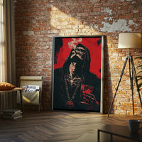 Grim Reaper Smoking with Goblet Aesthetic Wall Poster | Dark Fantasy Home Art